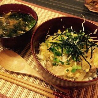 簡単！キャベツでヘルシー親子丼‼︎